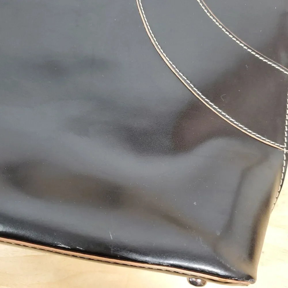 Franklin Covey Vinyl Faux Leather Organizer Laptop Bag Magnetic Double Handle